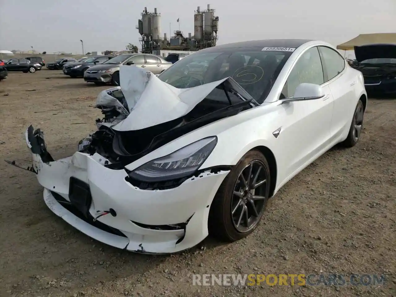 2 Photograph of a damaged car 5YJ3E1EB9LF619698 TESLA MODEL 3 2020