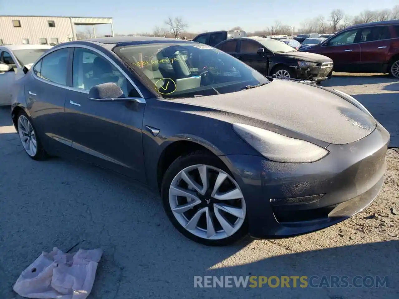 1 Photograph of a damaged car 5YJ3E1EB9LF619975 TESLA MODEL 3 2020