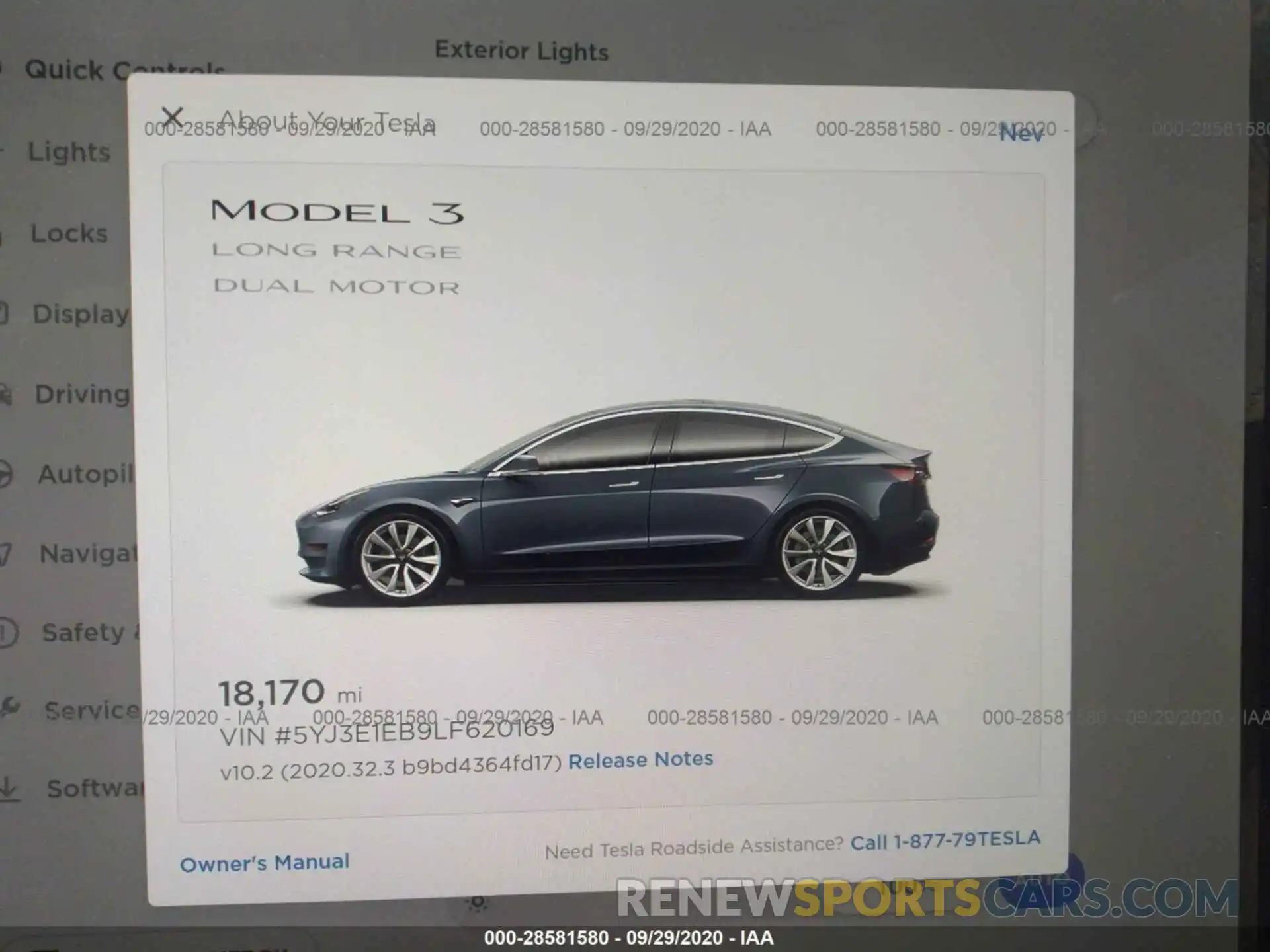 7 Фотография поврежденного автомобиля 5YJ3E1EB9LF620169 TESLA MODEL 3 2020