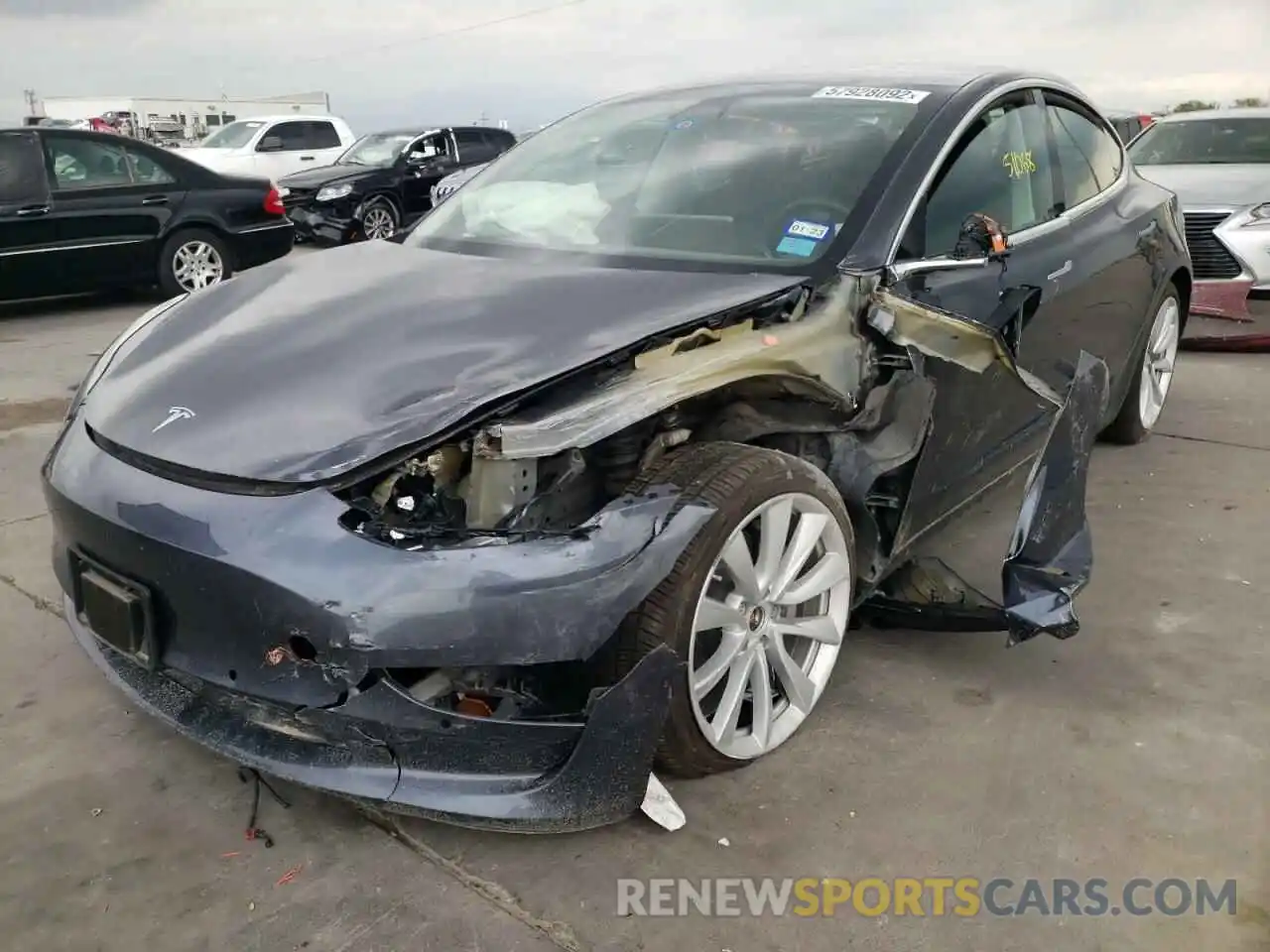 2 Photograph of a damaged car 5YJ3E1EB9LF628241 TESLA MODEL 3 2020