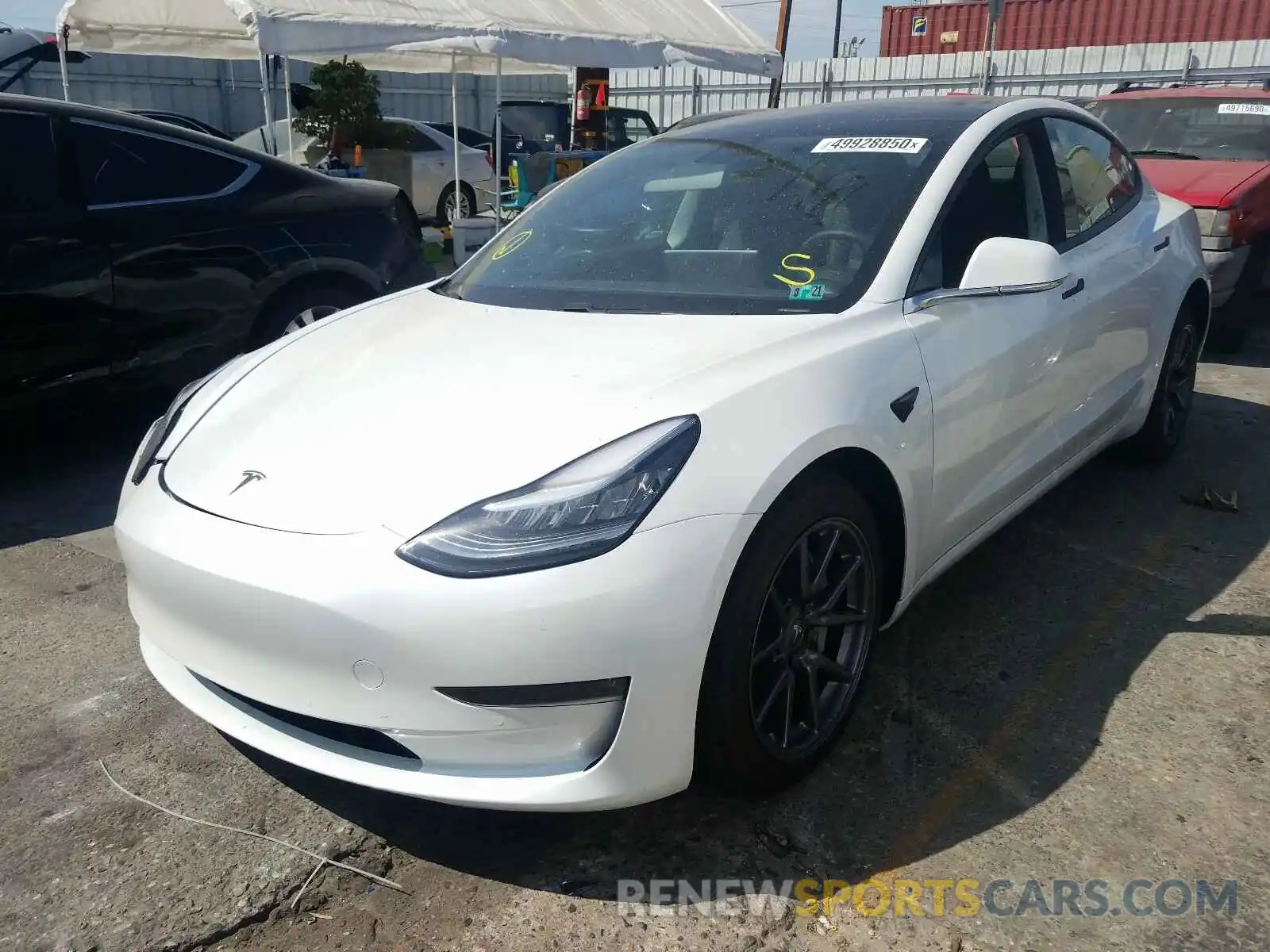 2 Photograph of a damaged car 5YJ3E1EB9LF637134 TESLA MODEL 3 2020