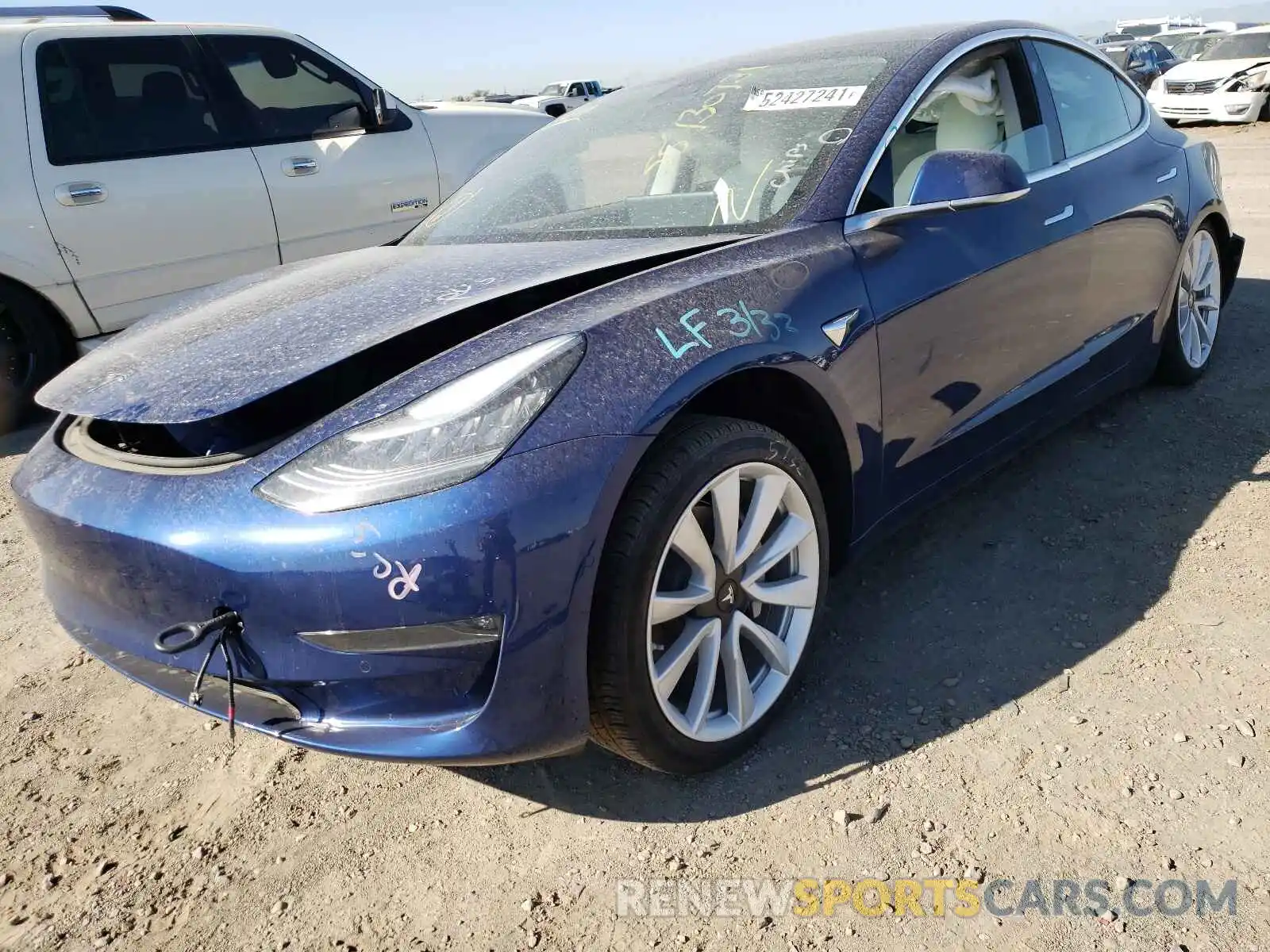 2 Photograph of a damaged car 5YJ3E1EB9LF640308 TESLA MODEL 3 2020