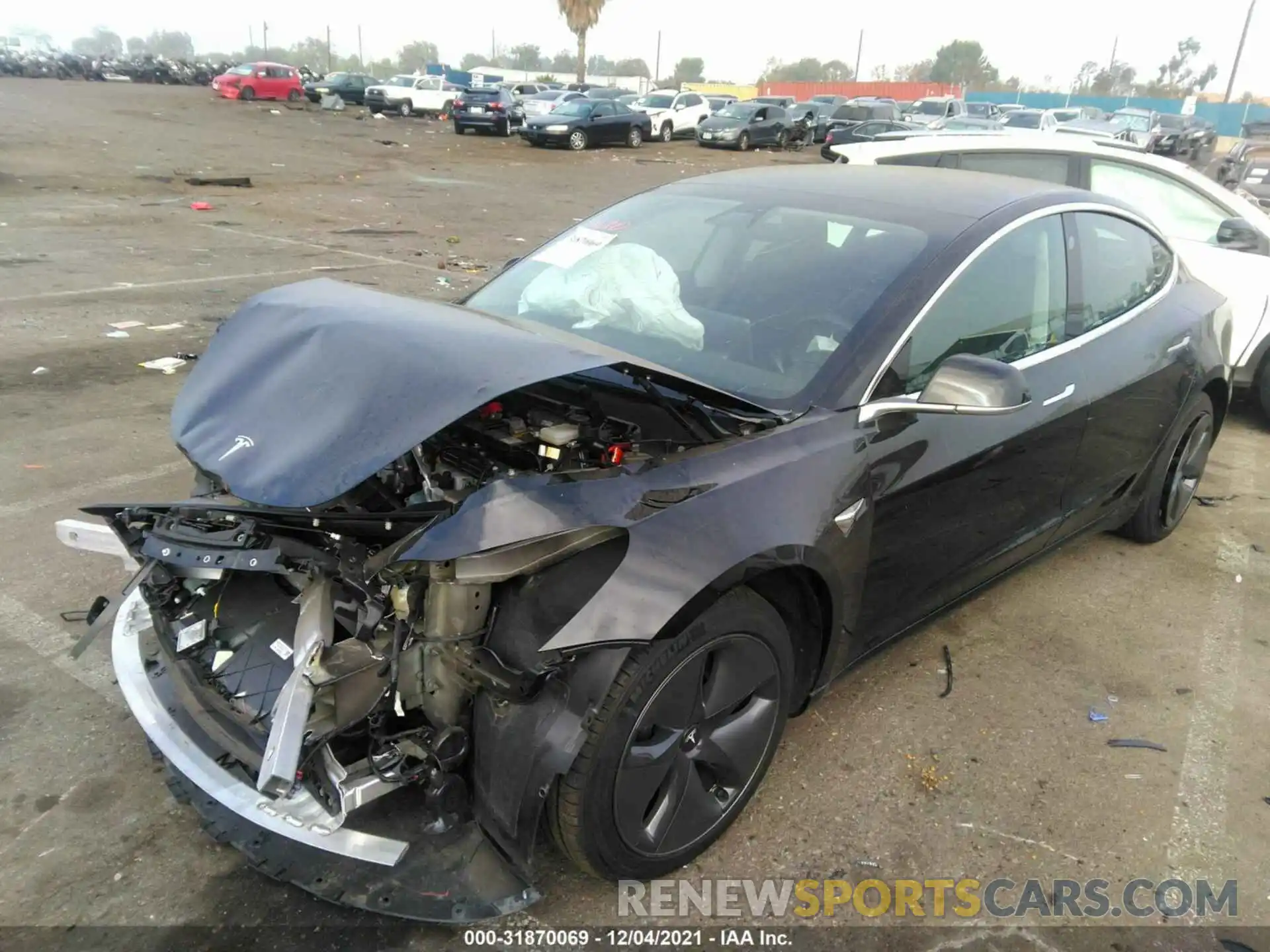 2 Photograph of a damaged car 5YJ3E1EB9LF649445 TESLA MODEL 3 2020