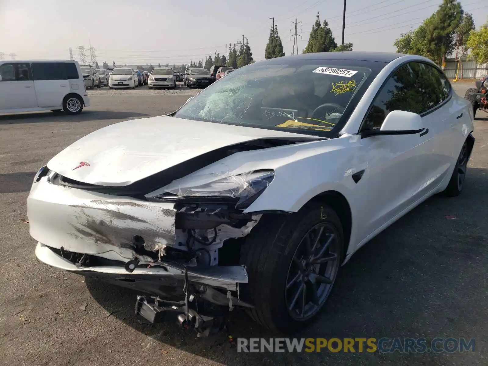 2 Photograph of a damaged car 5YJ3E1EB9LF711510 TESLA MODEL 3 2020