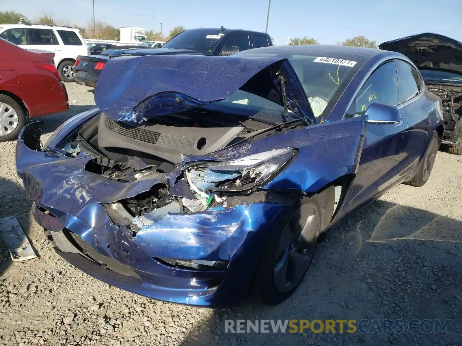 2 Photograph of a damaged car 5YJ3E1EB9LF742644 TESLA MODEL 3 2020