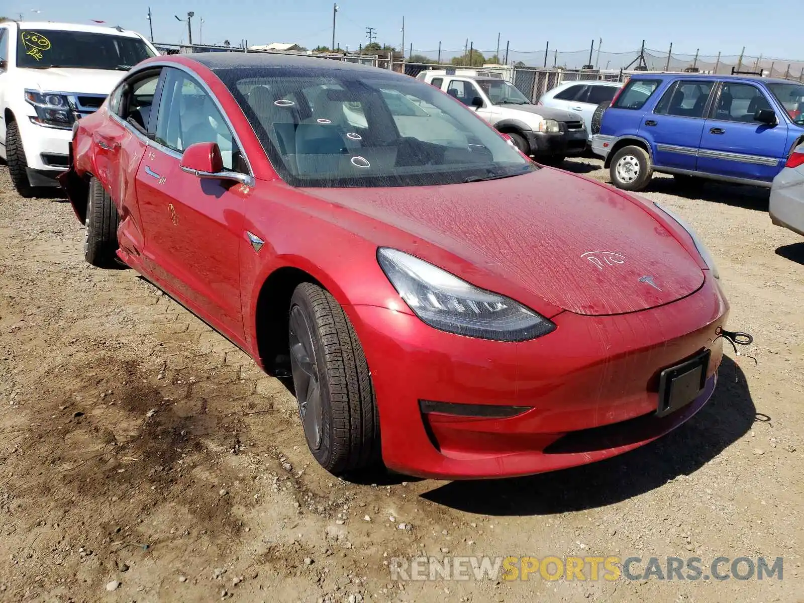 1 Photograph of a damaged car 5YJ3E1EB9LF764109 TESLA MODEL 3 2020