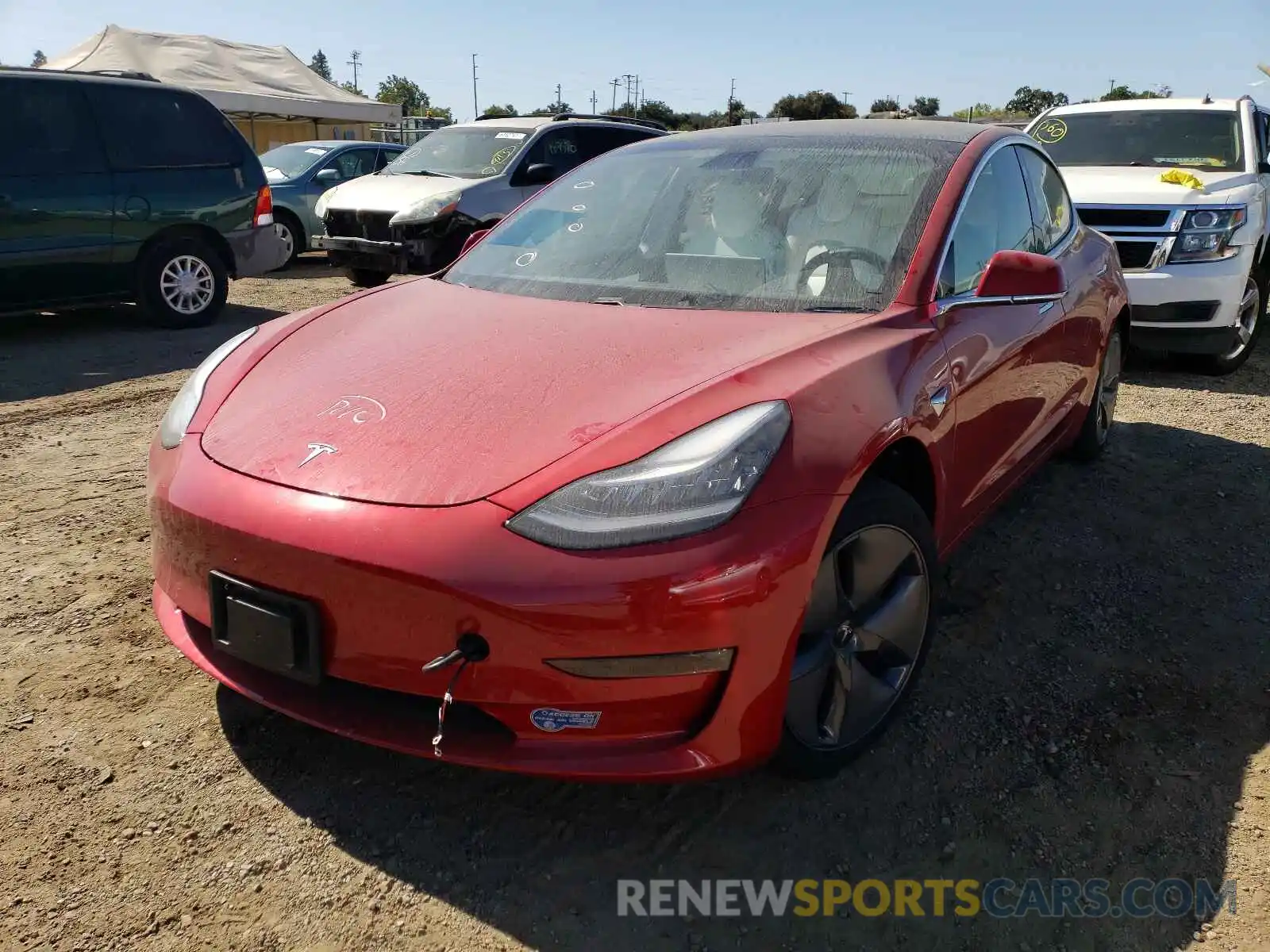 2 Photograph of a damaged car 5YJ3E1EB9LF764109 TESLA MODEL 3 2020