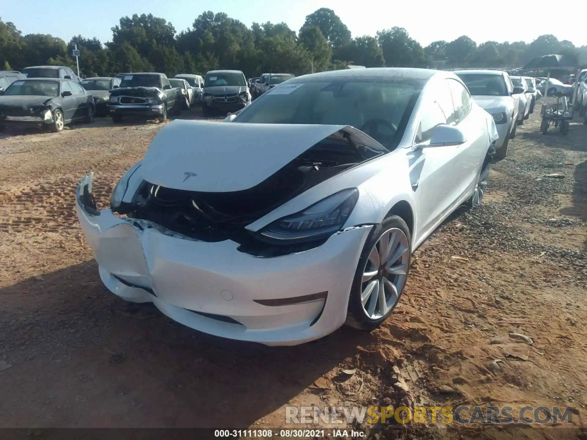 2 Photograph of a damaged car 5YJ3E1EBXLF513583 TESLA MODEL 3 2020