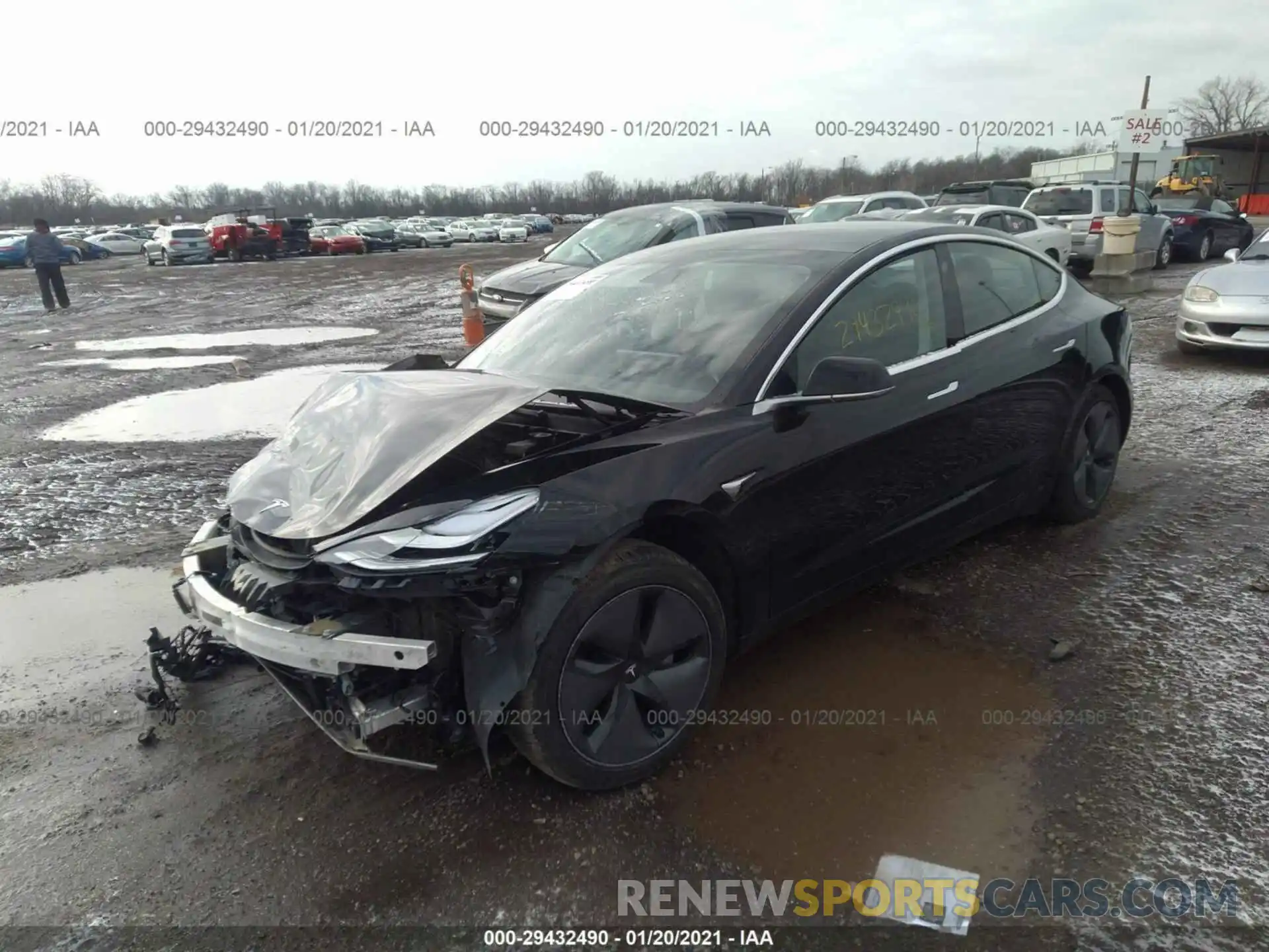 2 Photograph of a damaged car 5YJ3E1EBXLF599445 TESLA MODEL 3 2020