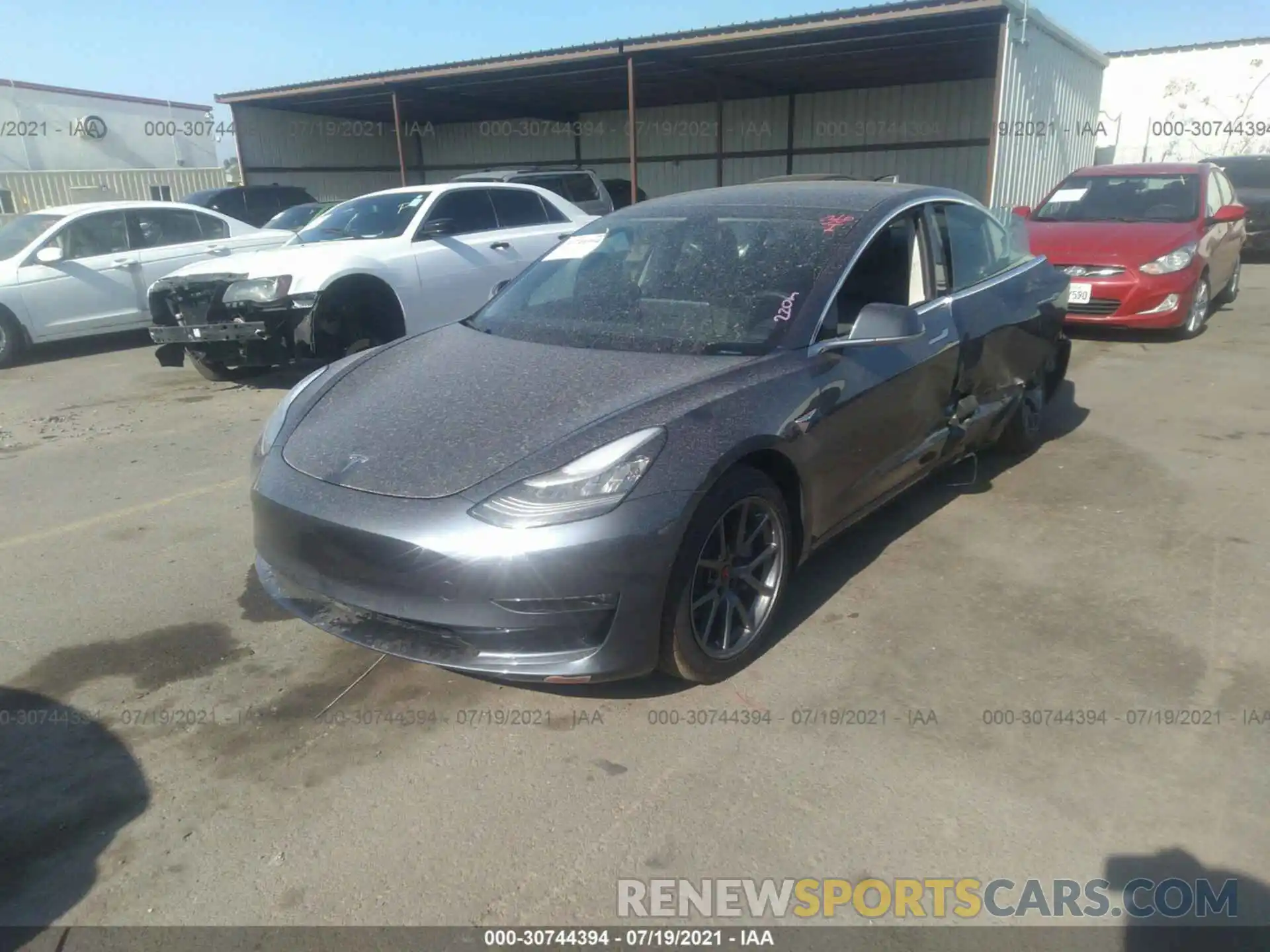 2 Photograph of a damaged car 5YJ3E1EBXLF616891 TESLA MODEL 3 2020