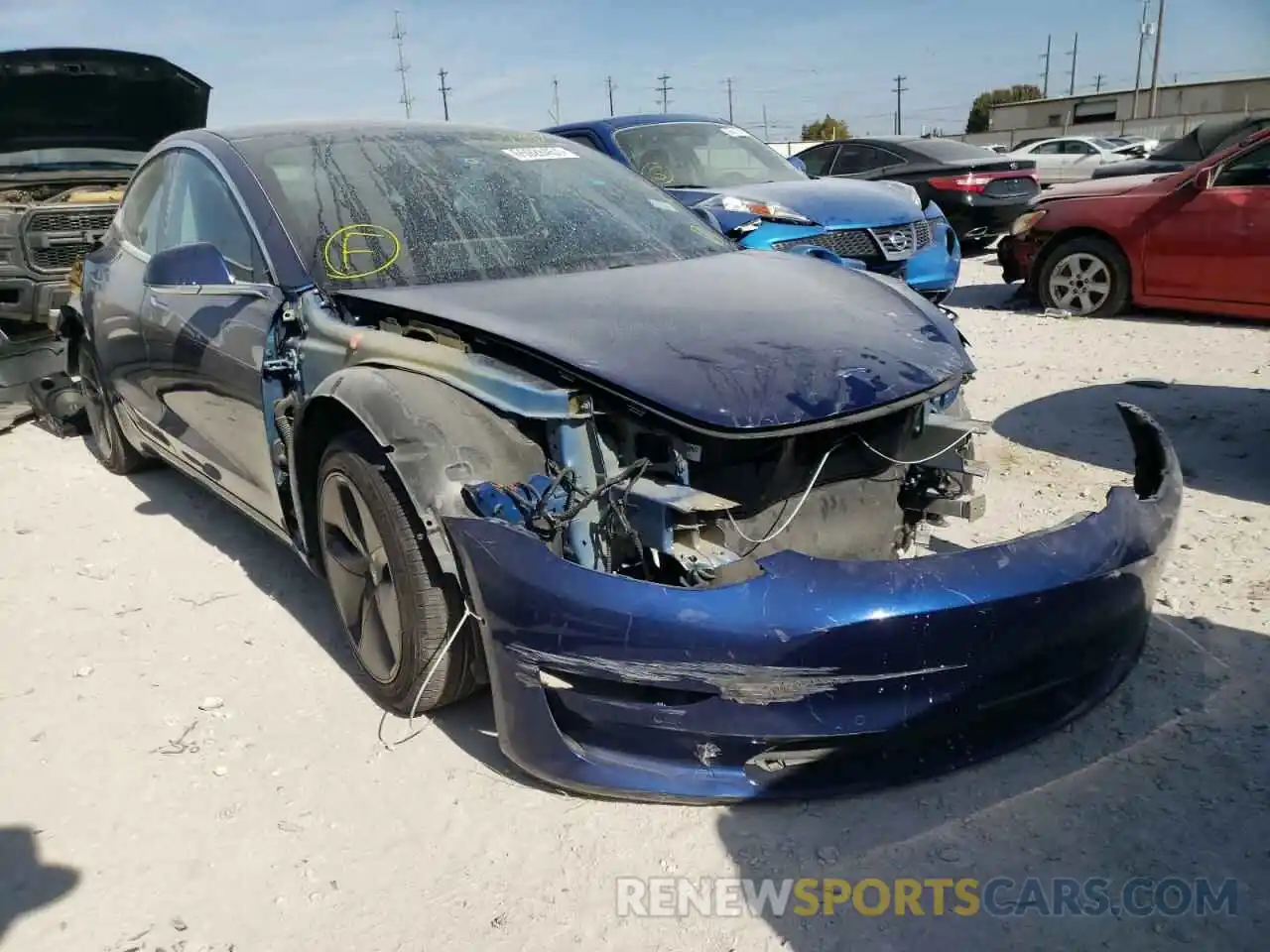 1 Photograph of a damaged car 5YJ3E1EBXLF617667 TESLA MODEL 3 2020