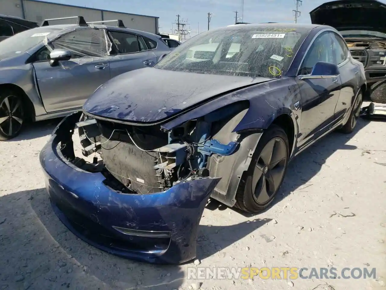 2 Photograph of a damaged car 5YJ3E1EBXLF617667 TESLA MODEL 3 2020