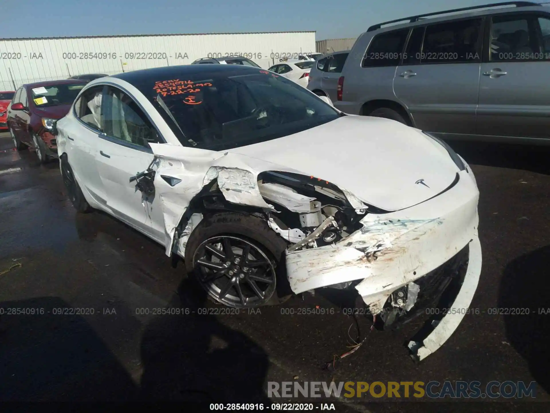 1 Photograph of a damaged car 5YJ3E1EBXLF619287 TESLA MODEL 3 2020