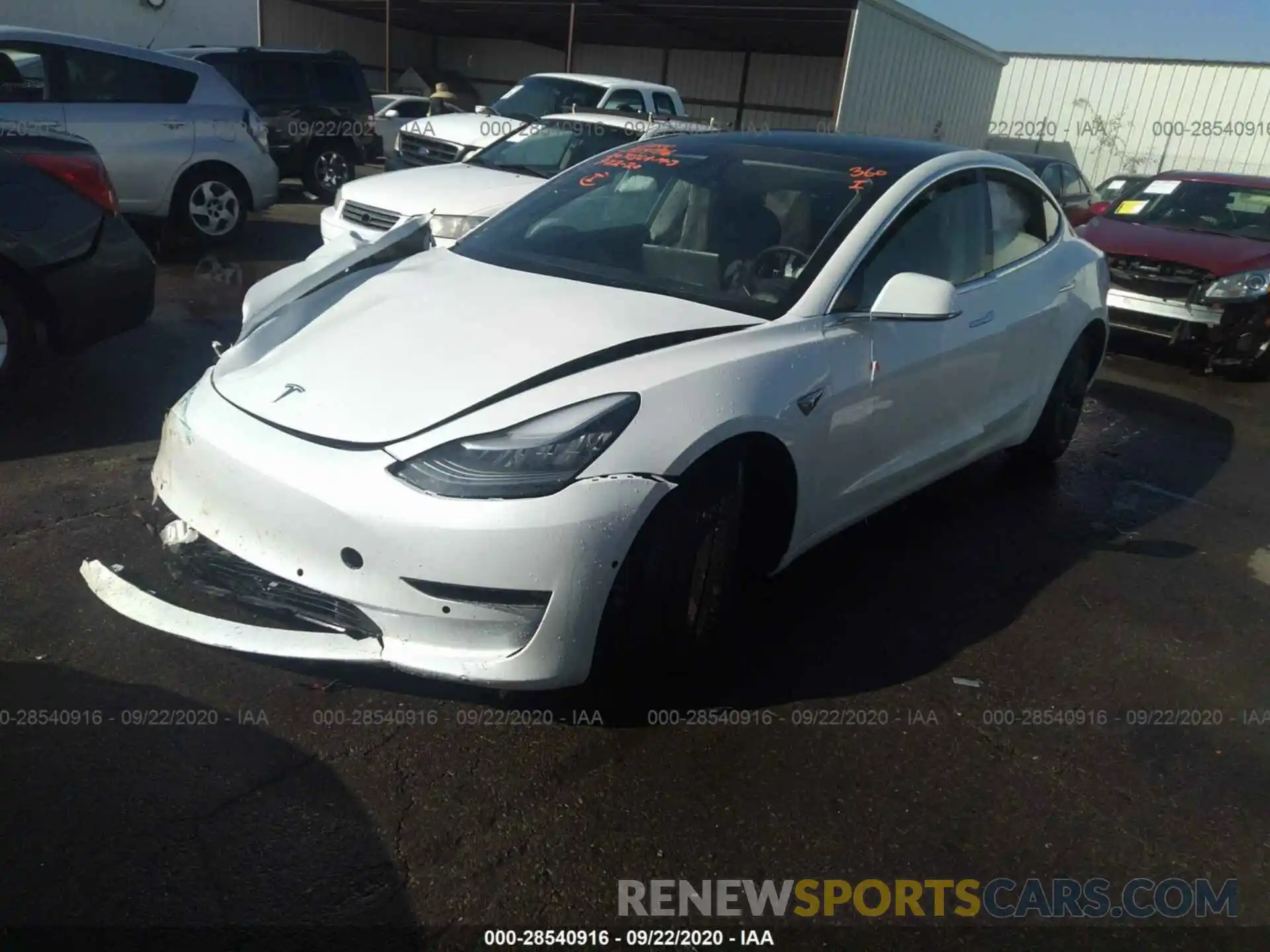 2 Photograph of a damaged car 5YJ3E1EBXLF619287 TESLA MODEL 3 2020