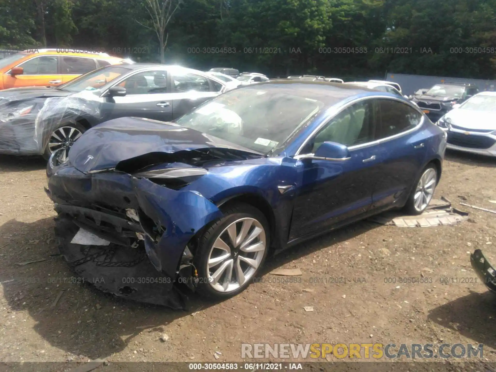 2 Photograph of a damaged car 5YJ3E1EBXLF620598 TESLA MODEL 3 2020