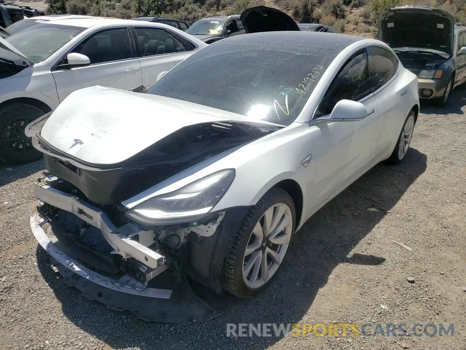 2 Photograph of a damaged car 5YJ3E1EBXLF621461 TESLA MODEL 3 2020