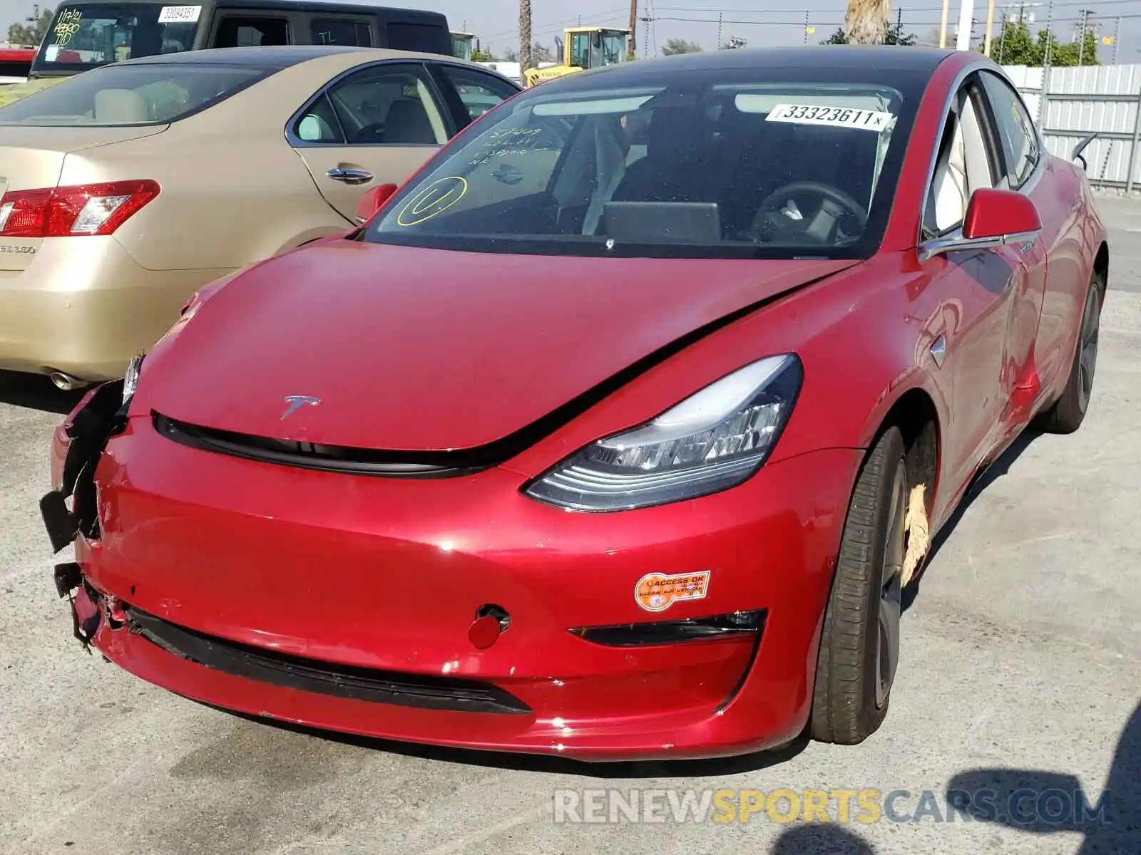 2 Photograph of a damaged car 5YJ3E1EBXLF635795 TESLA MODEL 3 2020