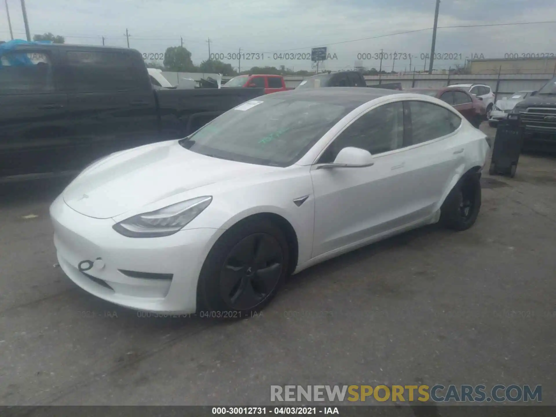 2 Photograph of a damaged car 5YJ3E1EBXLF637417 TESLA MODEL 3 2020