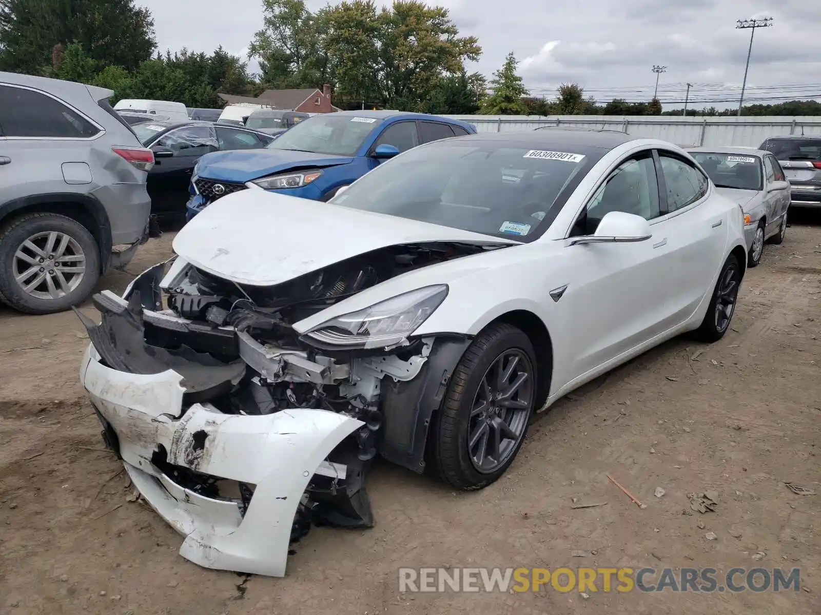 2 Photograph of a damaged car 5YJ3E1EBXLF637823 TESLA MODEL 3 2020