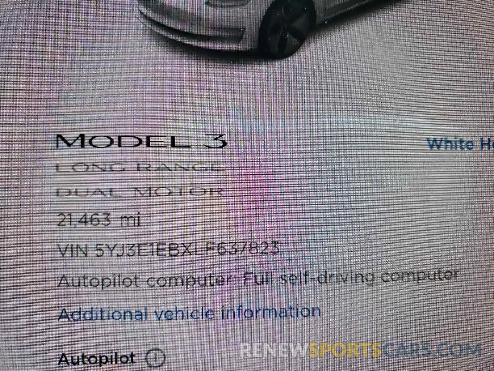 8 Фотография поврежденного автомобиля 5YJ3E1EBXLF637823 TESLA MODEL 3 2020