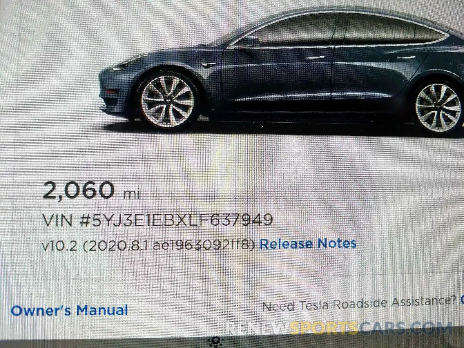 8 Фотография поврежденного автомобиля 5YJ3E1EBXLF637949 TESLA MODEL 3 2020