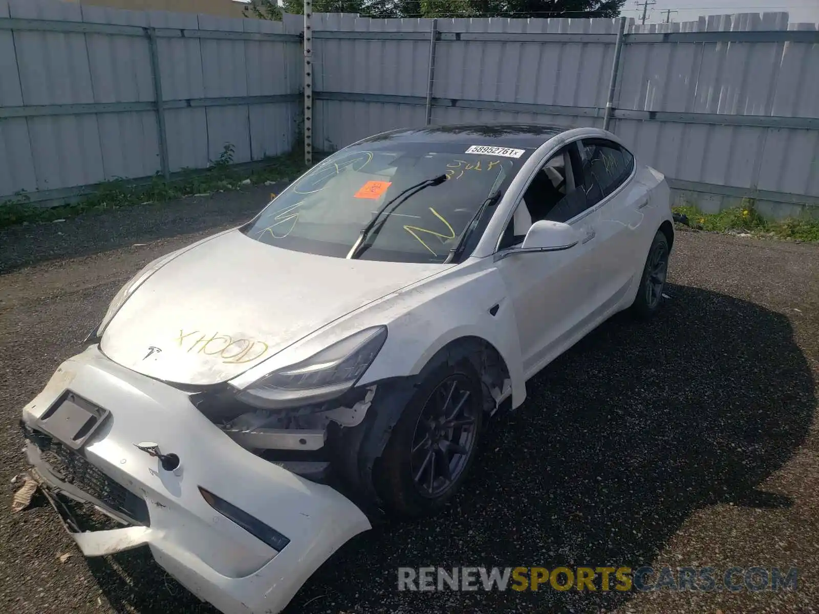 2 Photograph of a damaged car 5YJ3E1EBXLF643220 TESLA MODEL 3 2020