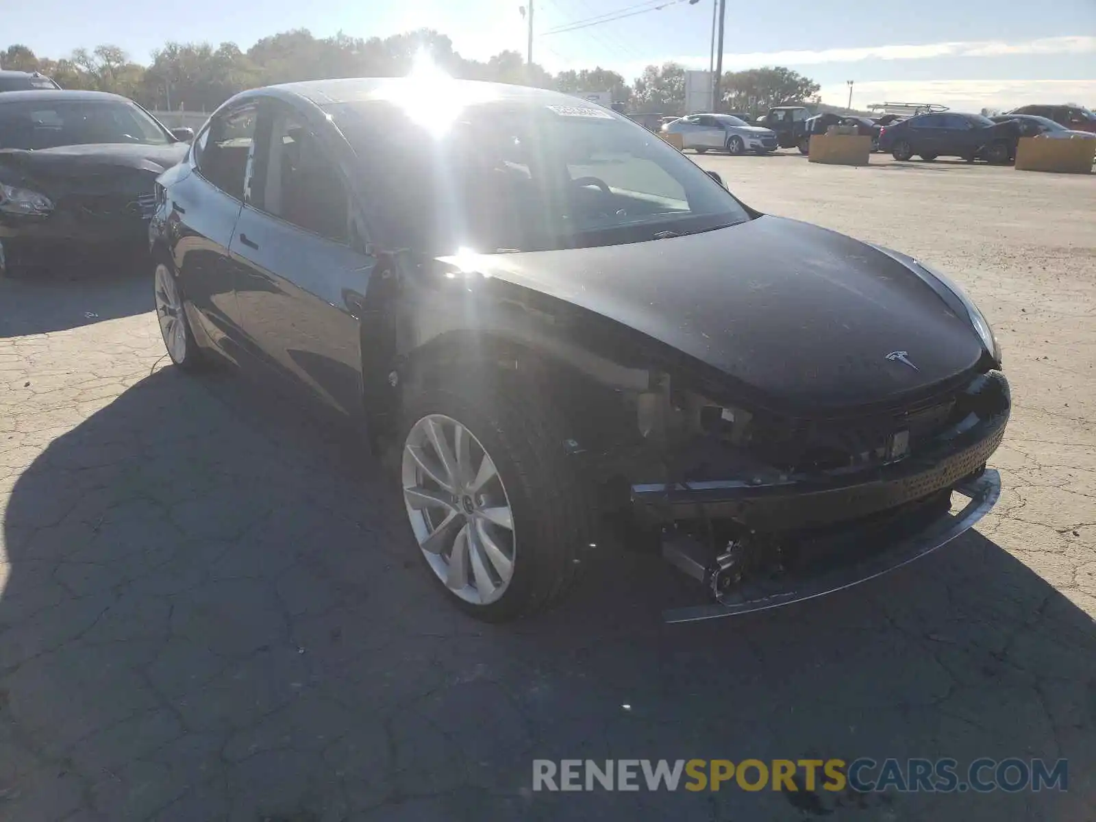 1 Photograph of a damaged car 5YJ3E1EBXLF647817 TESLA MODEL 3 2020