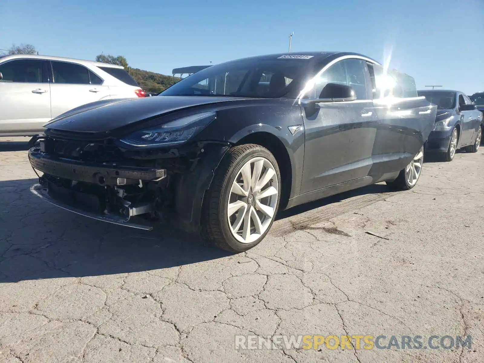 2 Photograph of a damaged car 5YJ3E1EBXLF647817 TESLA MODEL 3 2020