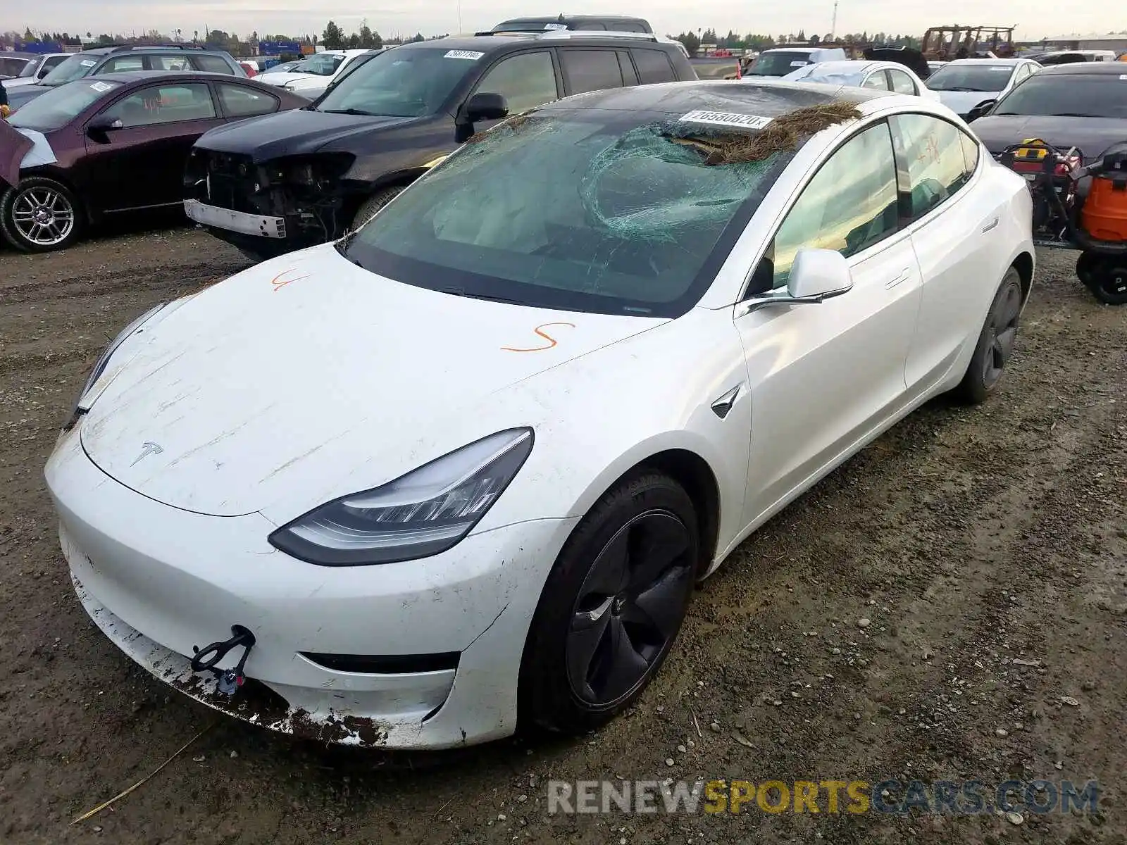 2 Photograph of a damaged car 5YJ3E1EBXLF650264 TESLA MODEL 3 2020