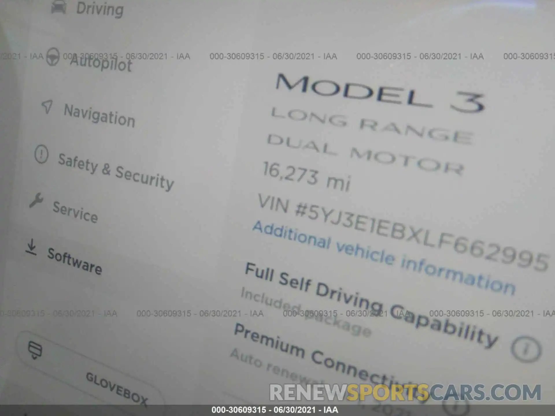 7 Photograph of a damaged car 5YJ3E1EBXLF662995 TESLA MODEL 3 2020