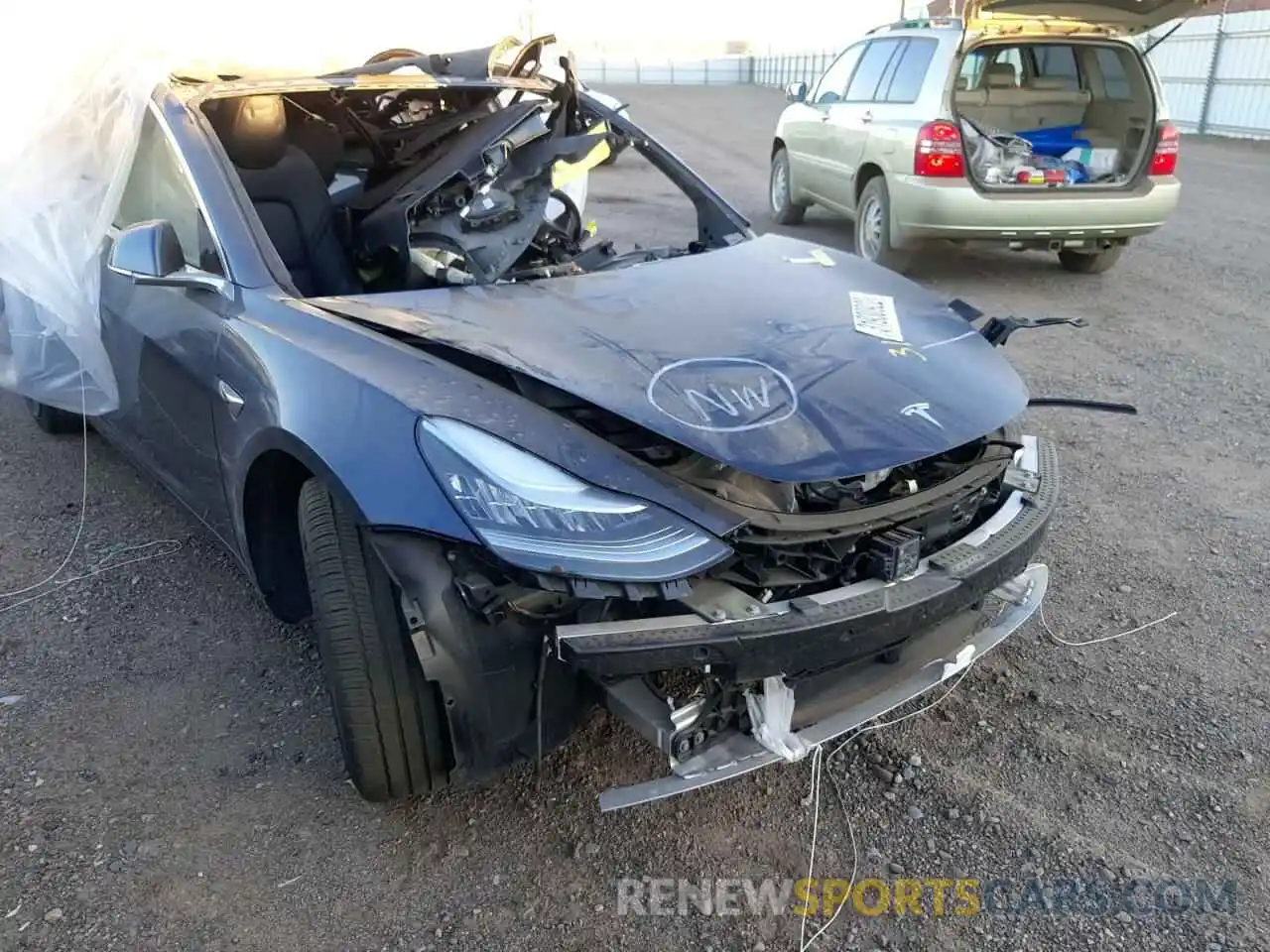 1 Photograph of a damaged car 5YJ3E1EBXLF663290 TESLA MODEL 3 2020