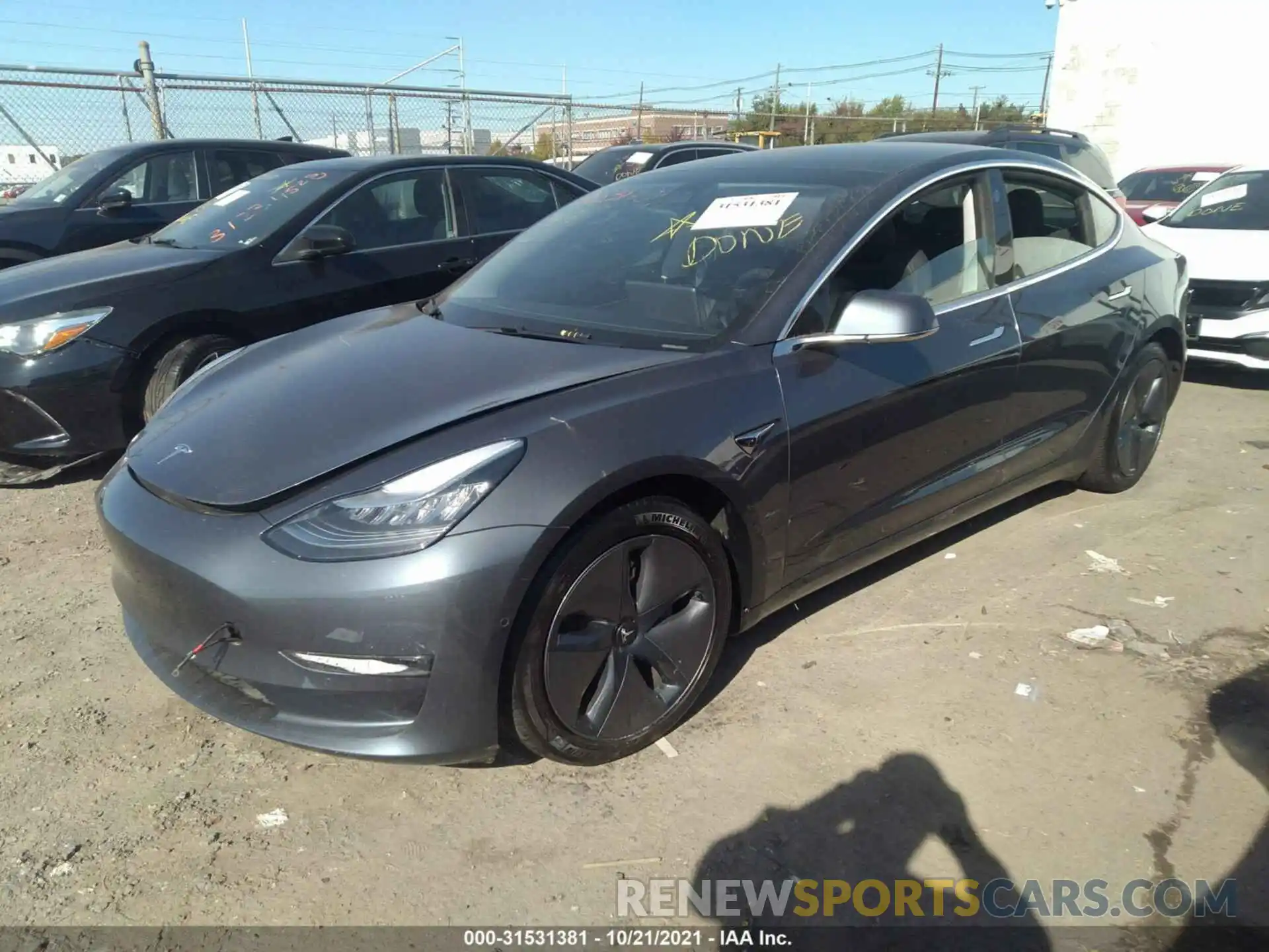 2 Photograph of a damaged car 5YJ3E1EBXLF663435 TESLA MODEL 3 2020