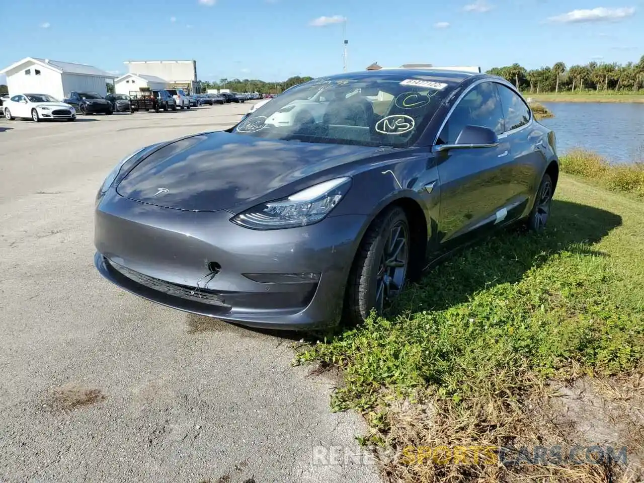 2 Photograph of a damaged car 5YJ3E1EBXLF663919 TESLA MODEL 3 2020