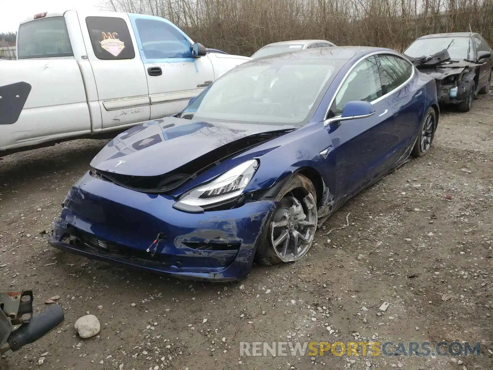 2 Photograph of a damaged car 5YJ3E1EBXLF664696 TESLA MODEL 3 2020