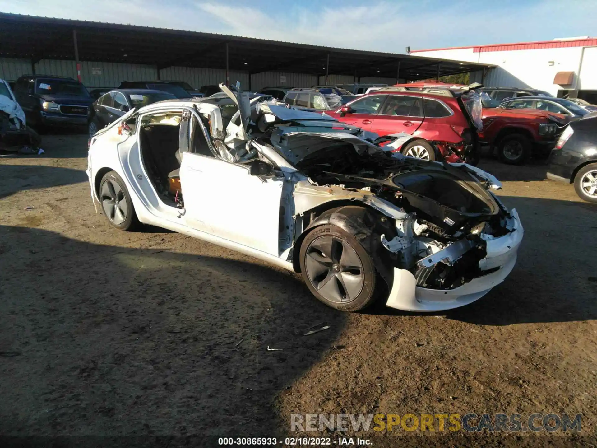 1 Photograph of a damaged car 5YJ3E1EBXLF665699 TESLA MODEL 3 2020