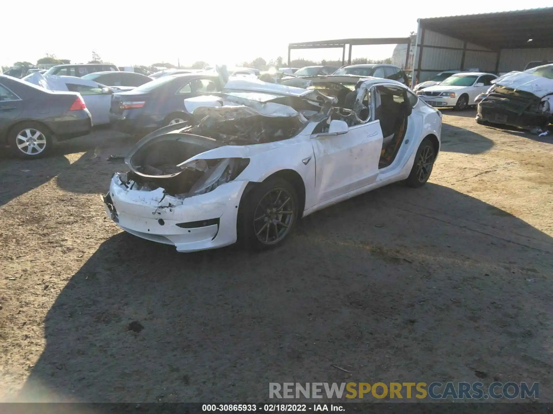 2 Photograph of a damaged car 5YJ3E1EBXLF665699 TESLA MODEL 3 2020