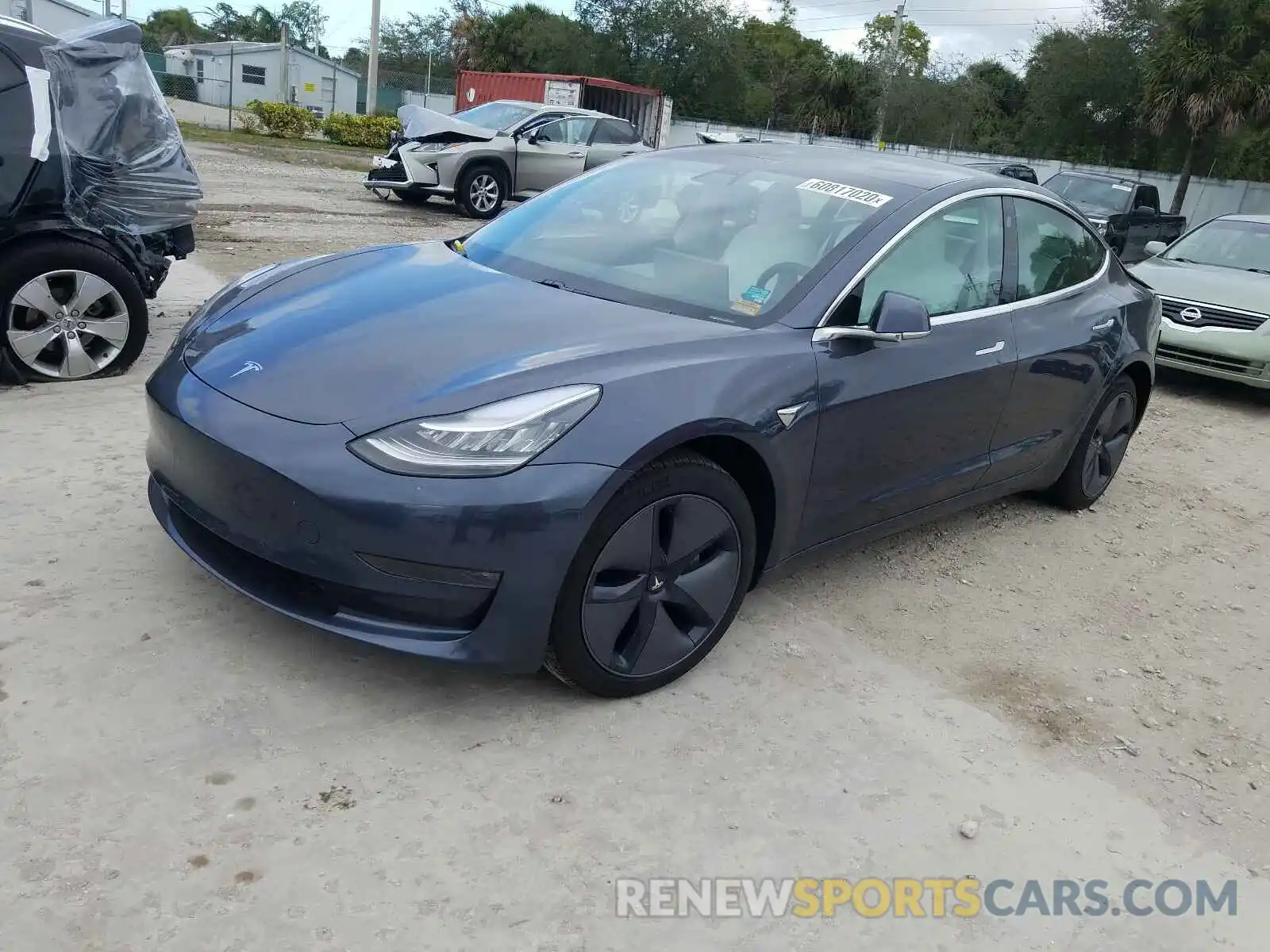 2 Photograph of a damaged car 5YJ3E1EBXLF667985 TESLA MODEL 3 2020