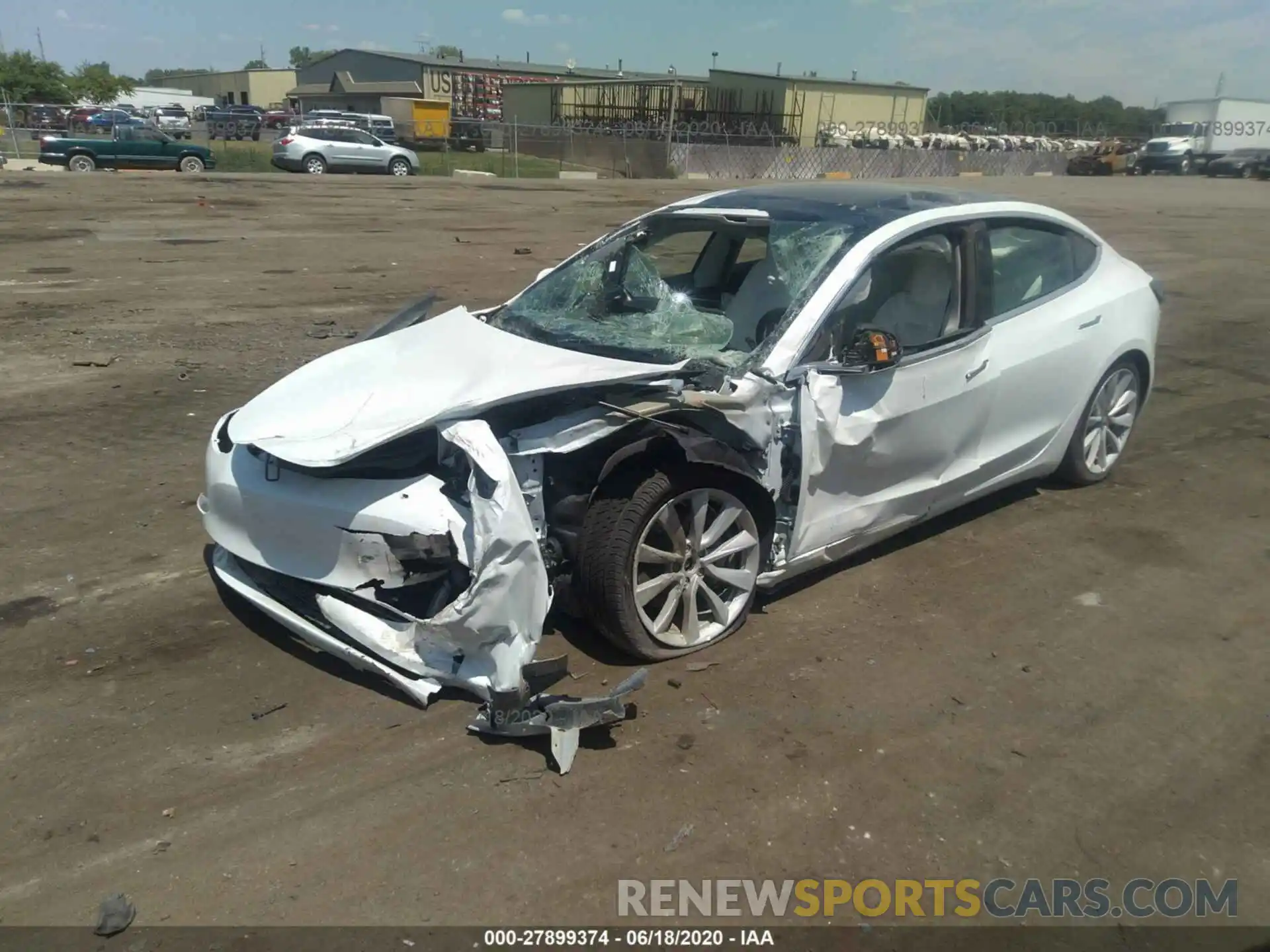2 Photograph of a damaged car 5YJ3E1EBXLF712892 TESLA MODEL 3 2020