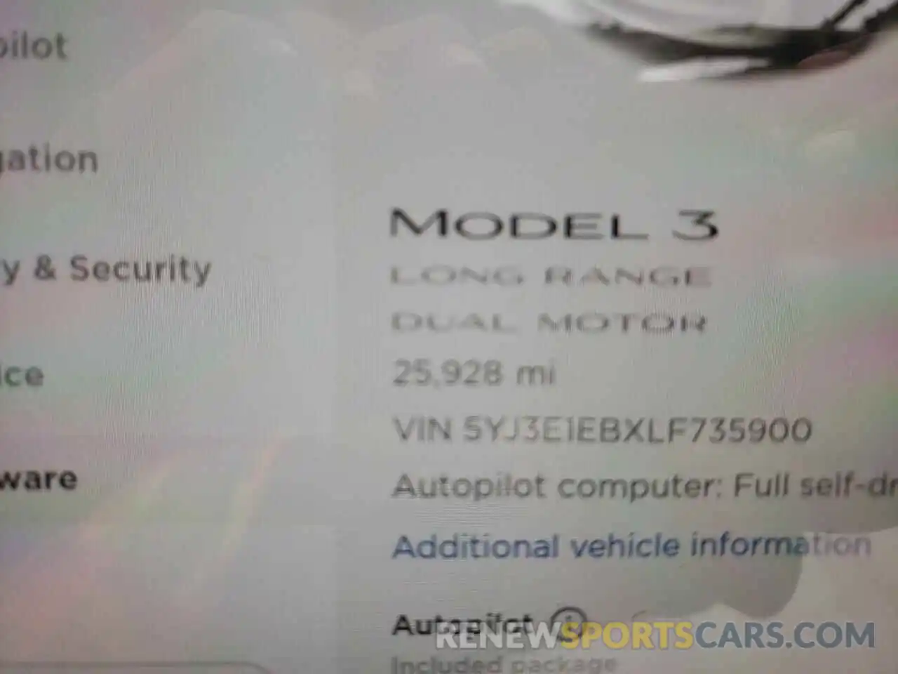 8 Photograph of a damaged car 5YJ3E1EBXLF735900 TESLA MODEL 3 2020