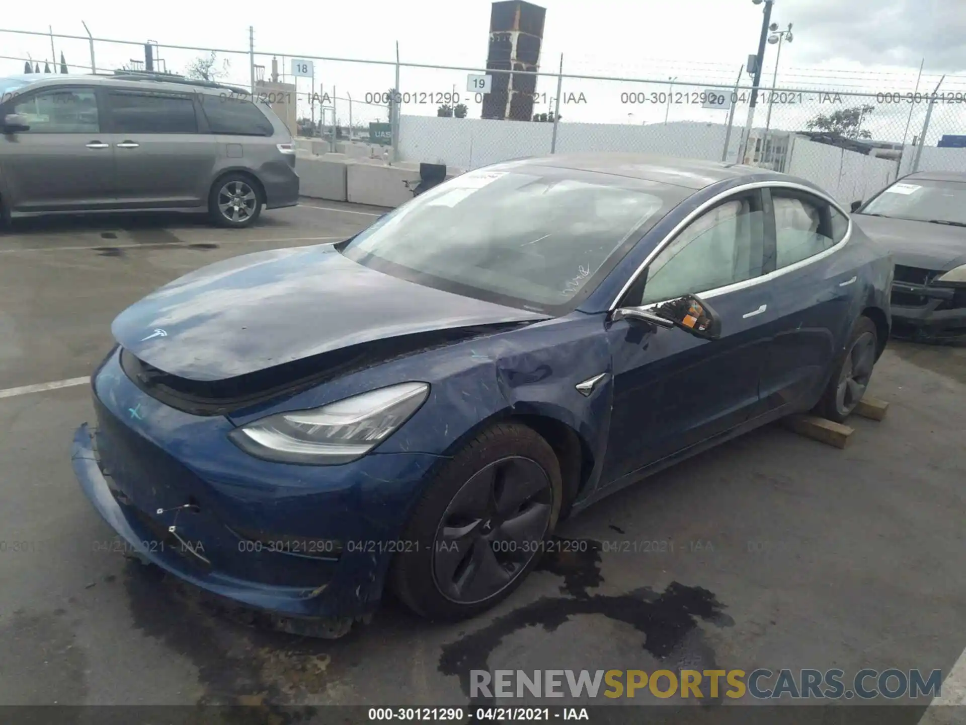 2 Photograph of a damaged car 5YJ3E1EBXLF744340 TESLA MODEL 3 2020