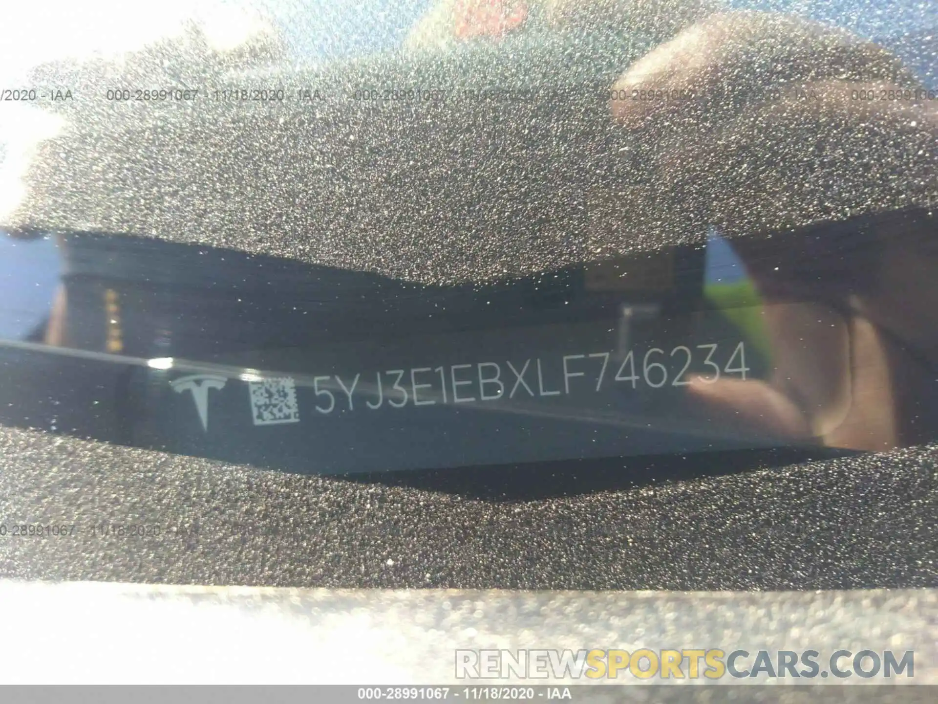 9 Photograph of a damaged car 5YJ3E1EBXLF746234 TESLA MODEL 3 2020