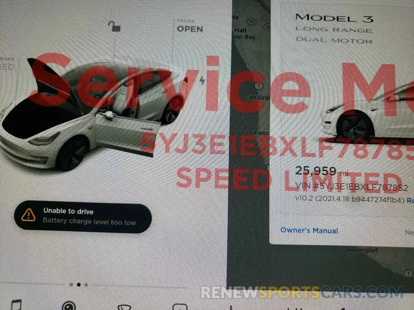 8 Photograph of a damaged car 5YJ3E1EBXLF787852 TESLA MODEL 3 2020