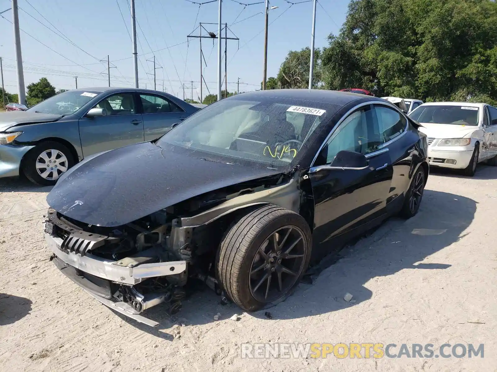 2 Photograph of a damaged car 5YJ3E1EBXLF790170 TESLA MODEL 3 2020