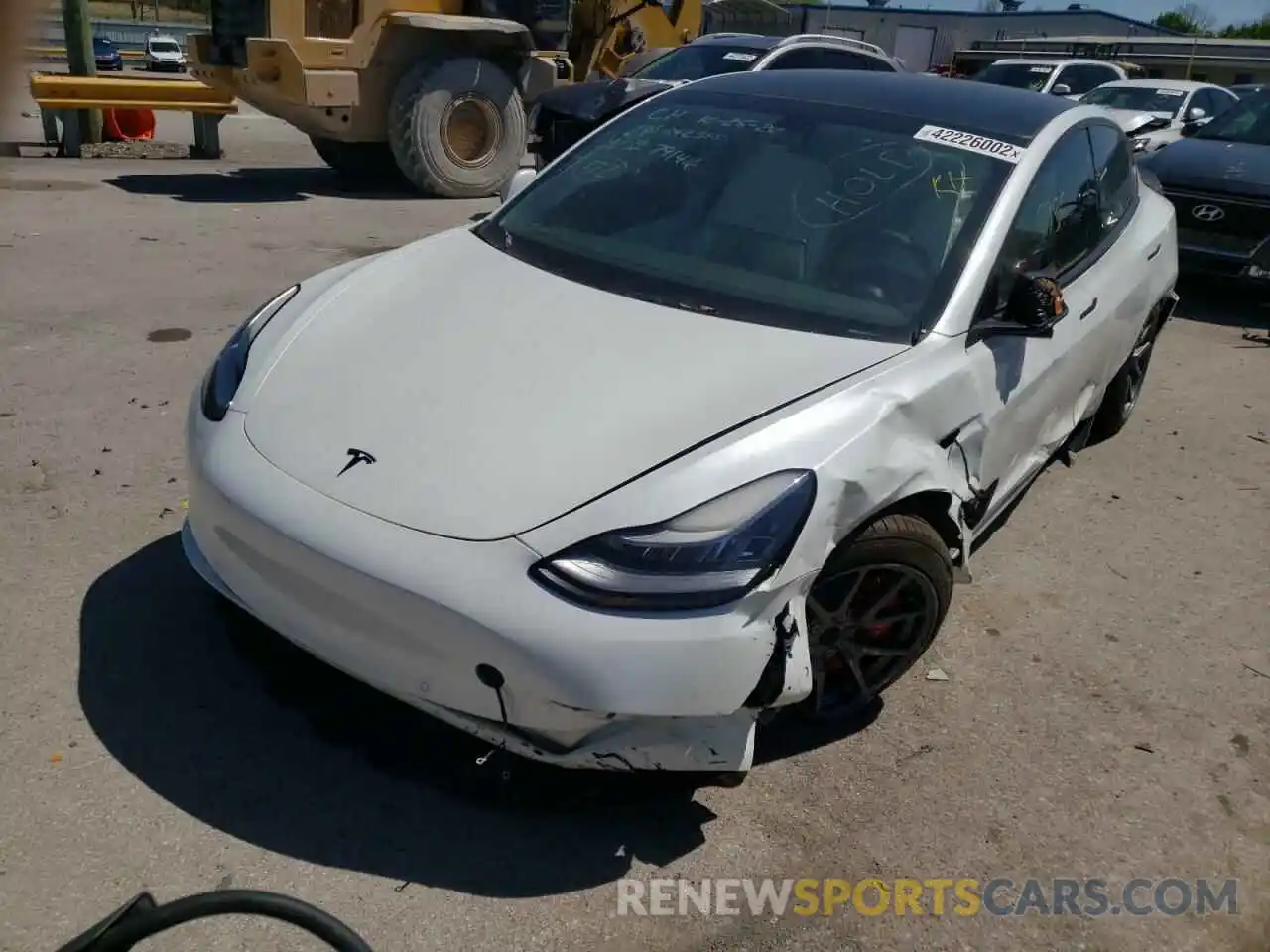 2 Photograph of a damaged car 5YJ3E1EBXLF791416 TESLA MODEL 3 2020