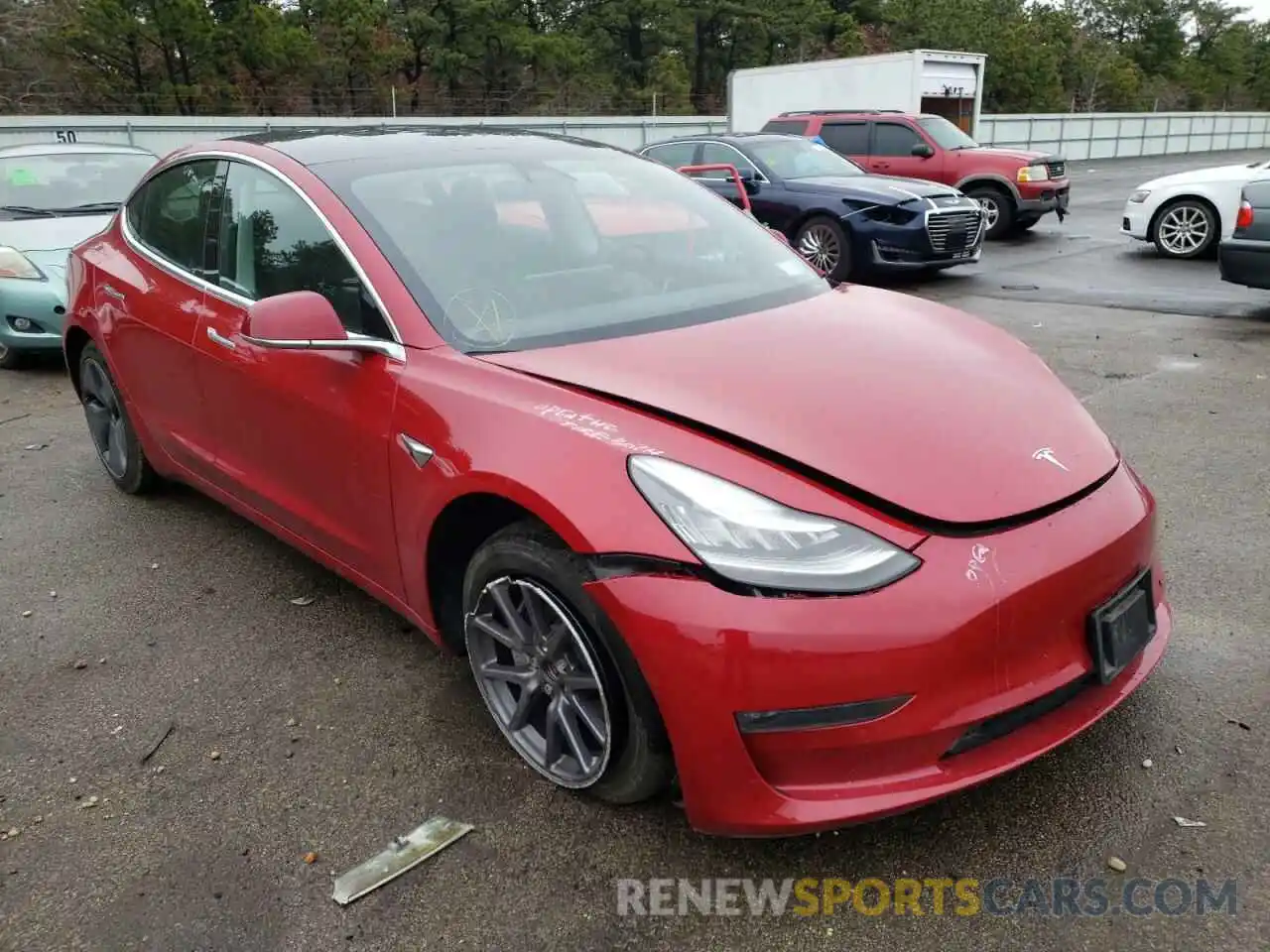 1 Photograph of a damaged car 5YJ3E1EC0LF586406 TESLA MODEL 3 2020