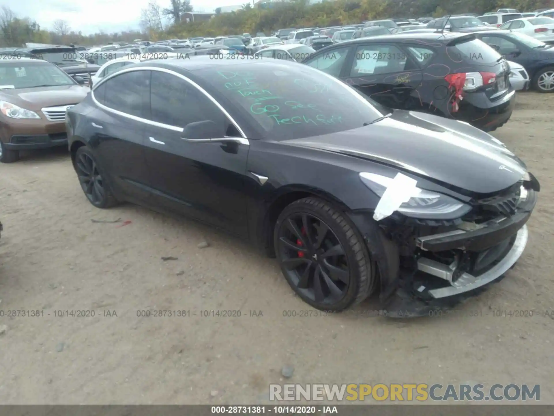 1 Photograph of a damaged car 5YJ3E1EC0LF603348 TESLA MODEL 3 2020