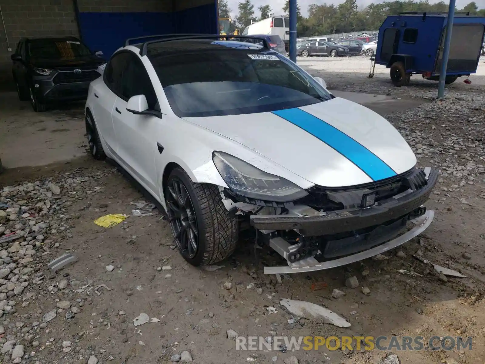 1 Photograph of a damaged car 5YJ3E1EC0LF627312 TESLA MODEL 3 2020