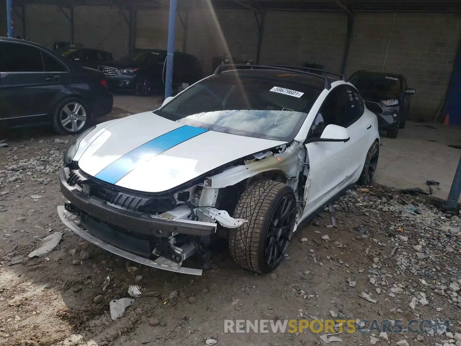 2 Photograph of a damaged car 5YJ3E1EC0LF627312 TESLA MODEL 3 2020