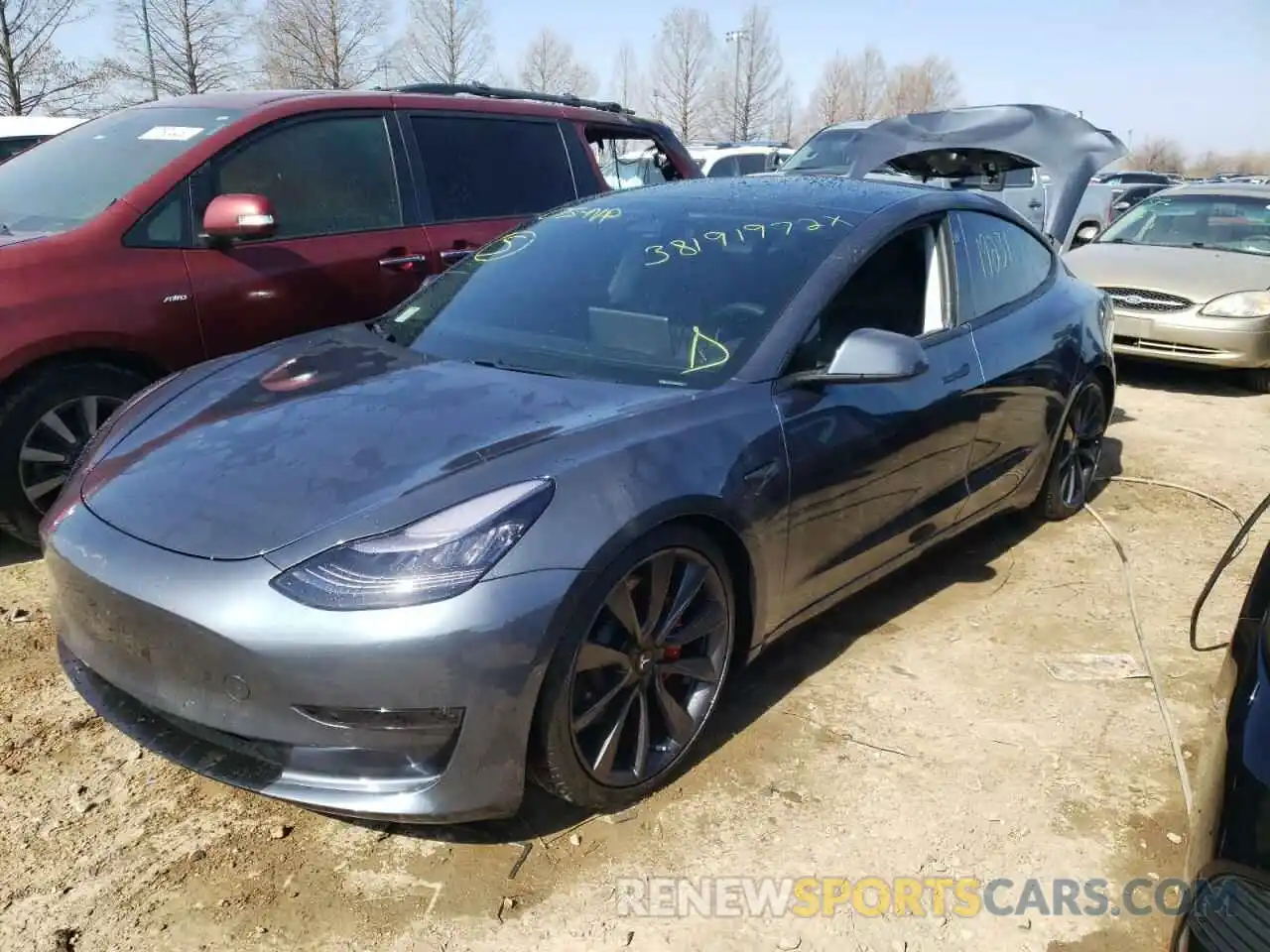 2 Photograph of a damaged car 5YJ3E1EC0LF641033 TESLA MODEL 3 2020