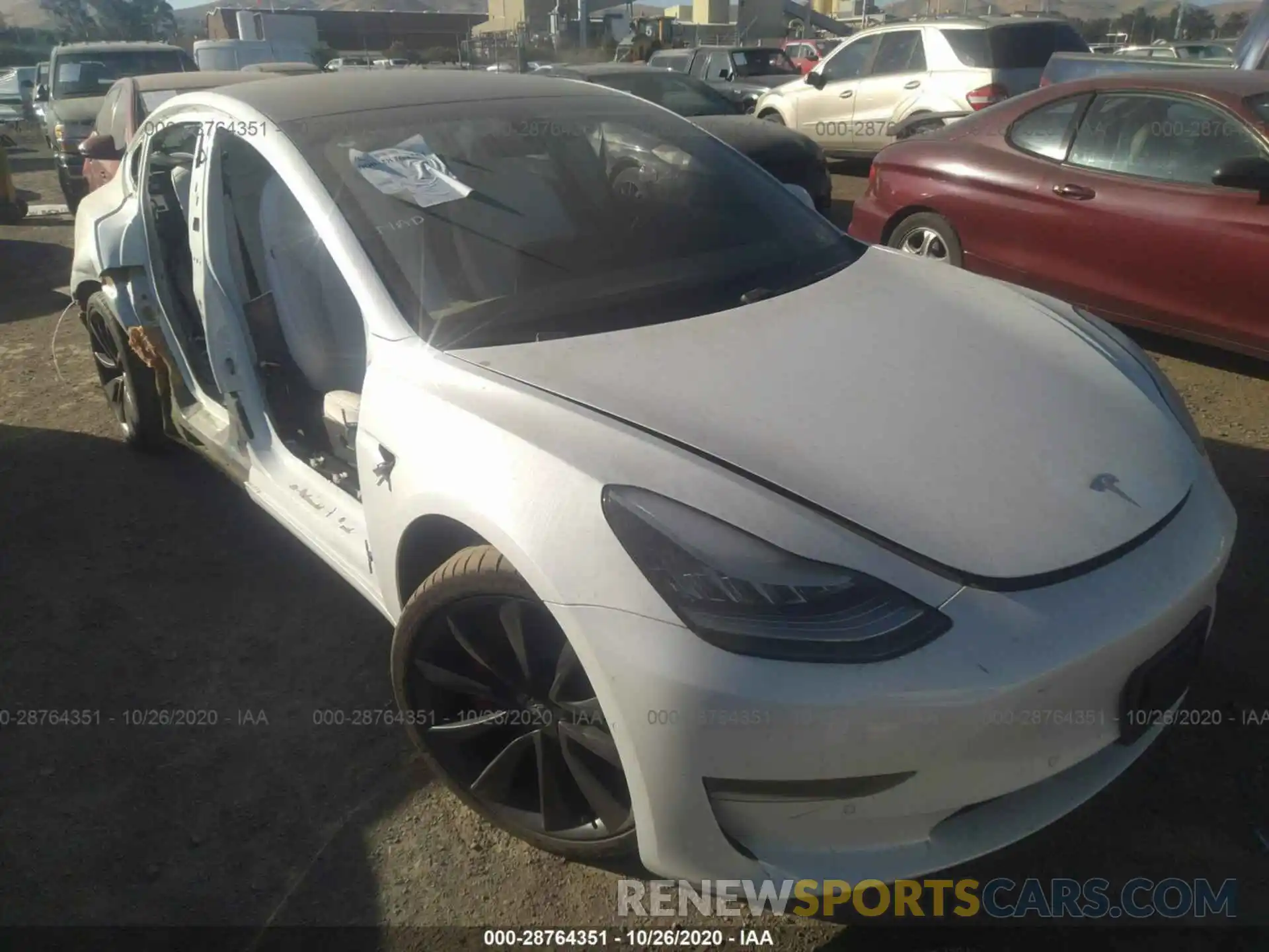 1 Photograph of a damaged car 5YJ3E1EC0LF641419 TESLA MODEL 3 2020